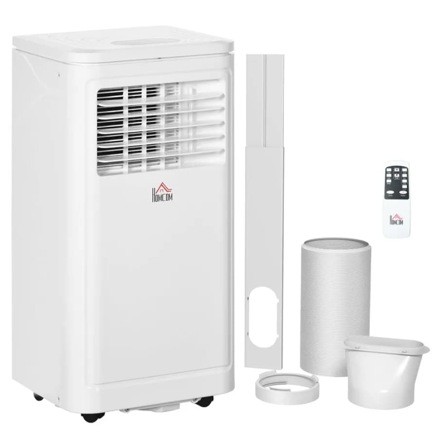 Condizionatore d'aria portatile da 8000 BTU con deumidificatore, ventola, telecomando e timer 24 ore, per 161 piedi quadrati, nero