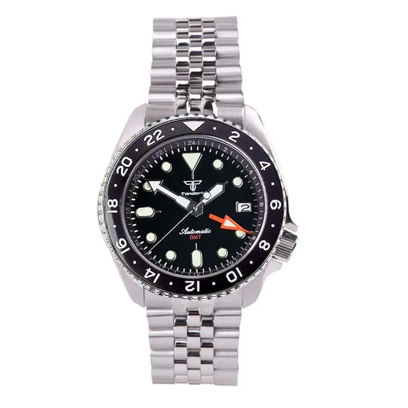 Tandorio 20ATM Diver 41mm Japan NH34A Sapphire Glass Automatic Men Watch Date Luminous GMT Function Rotating Bezel 3.8 Crown