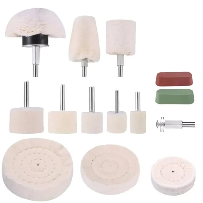 ABFU-14-Piece Buffing Pad & Polishing Wheel Kit 6Mm Shank Tool Set For Manifold, Aluminum, Stainless Steel & Chrome