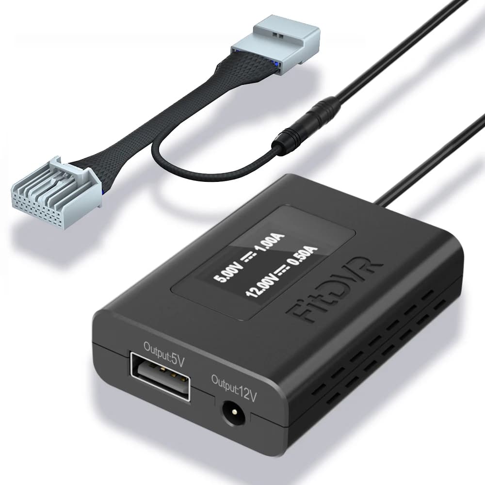 FitDVR (20 pin) dash cam adapter for Land Rover and Jaguar with overhead console, USB power cord, car camera accessories, D3-031