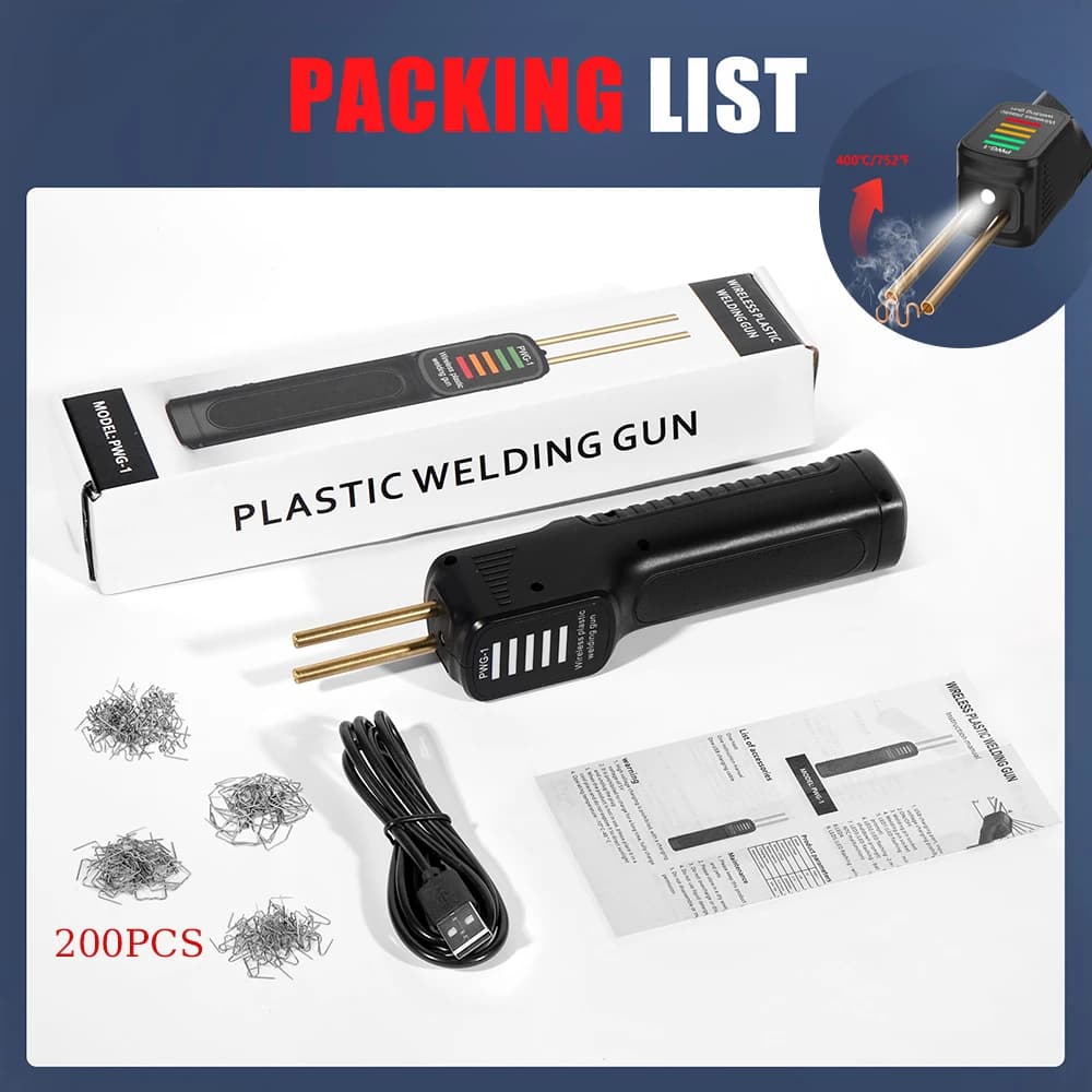 Saldatrice di plastica Saldatura lron Strumenti di riparazione Saldatrice Batteria Cucitrice a caldo Pistola per saldatore di plastica ricaricabile USB