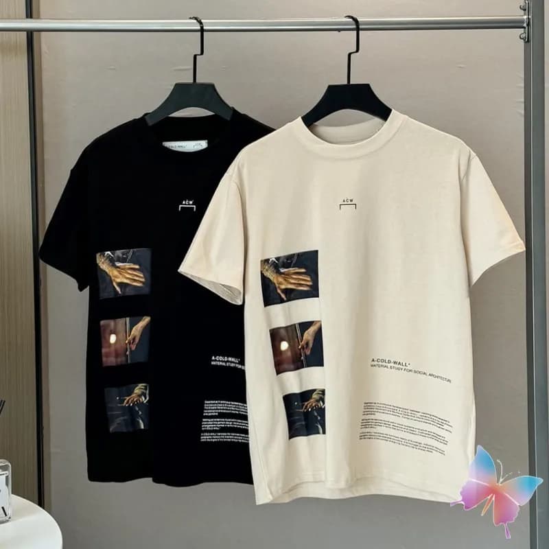 Street Photo Palm Print A-COLD-WALL Magliette in cotone Girocollo Coppia T-shirt a maniche corte Estate Casual Allentato Uomo Donna Top Tees