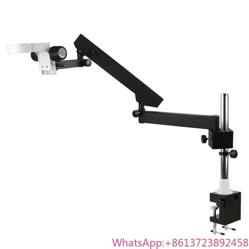 Supporto a braccio articolato regolabile con morsetto a pilastro A3 e testa da 76 mm per microscopio stereo trinoculare/binoculare