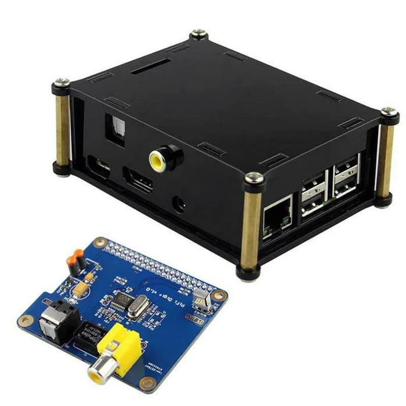 HIFI DiGi+ Digital Audio Card for Raspberry Pi 2/3 - with Black Acrylic Case