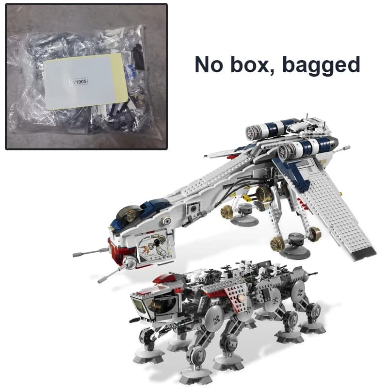 1788pcs AT-OT Dropiship AT-OT Walker Starifighter Space 05053 10195 Model Building Blocks Toy Compatible with Brick