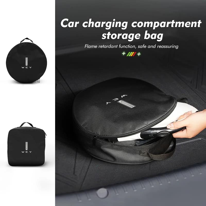 For WEY Car Handbag Large Capacity Auto Logo Trunk Charging Gun Storage Bag TANK 300 500 Tank300 Tank500 Splash Guard Mudguards