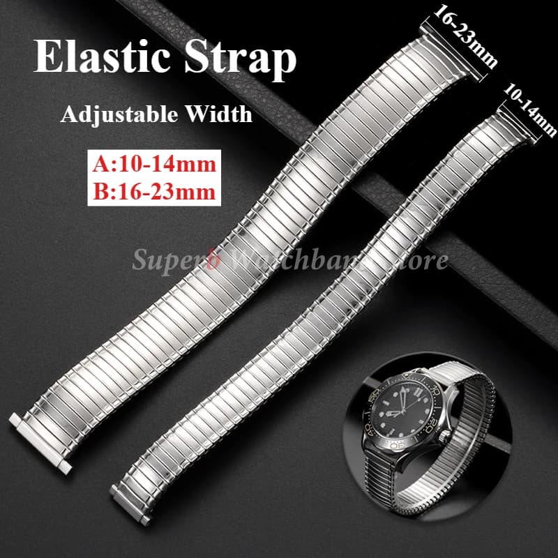 Larghezza regolabile cinturino elastico espansione cinturino in acciaio inossidabile donna uomo accessori braccialetto universale 10-14mm 16-23mm