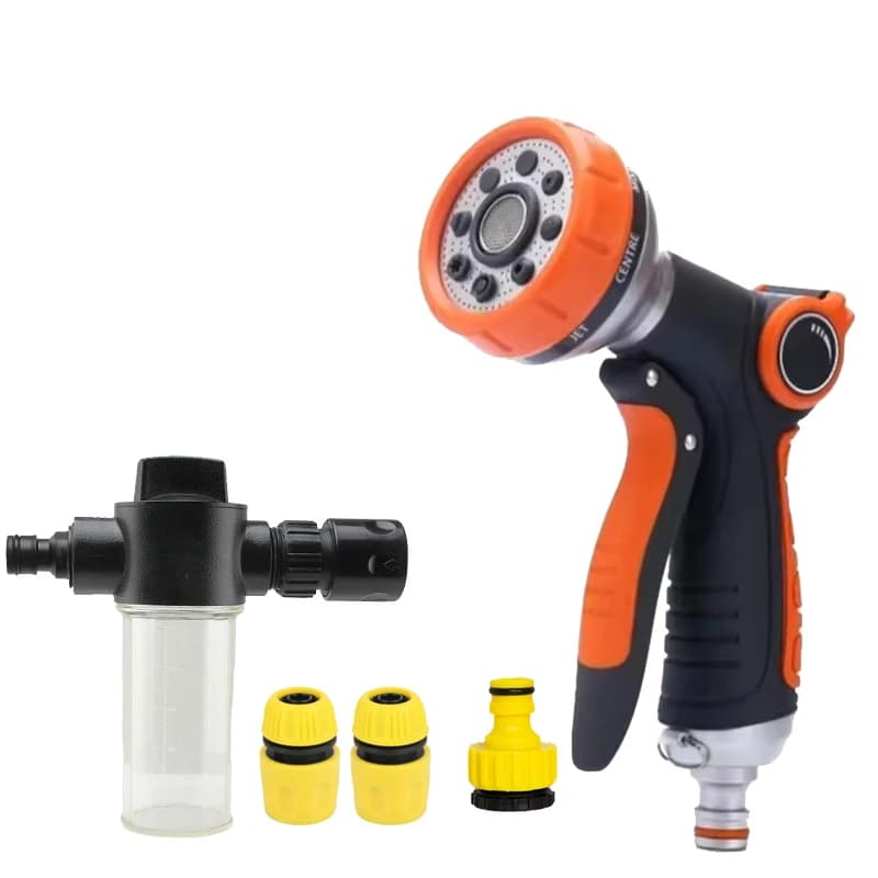 Pistola ad acqua multifunzione a 9 modelli per giardino, ugello per tubo flessibile, attrezzo per lavaggio auto e irrigazione giardino