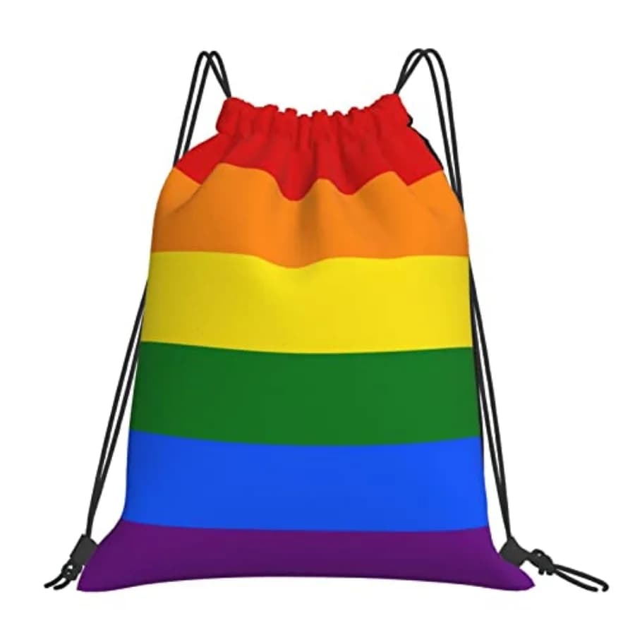 Lgbt Flag Gay Pride Rainbow Unisex Drawstring Backpack Bag Sport Gym Dance Travel Sackpack One Size