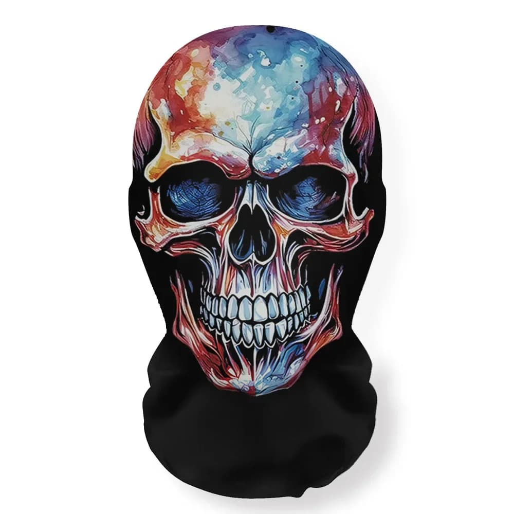 Maschera da scheletro di Halloween Cappuccio in rete elastica Spaventoso Party Cosplay Prop Cappuccio traspirante per il viso