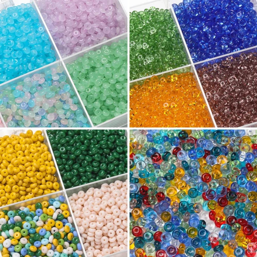 50 pz/lotto 3*6.5mm Colorato Perline di Vetro Ceco Piatto Rotondo Del Distanziatore Branello Allentato per Gioielli FAI DA TE Che Fanno Collana Orecchini Forniture