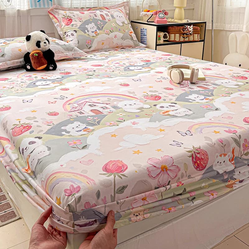 360 Degree Elastic Cover in Pure Cotton 13376 with Cartoon Printing, New Style 2026