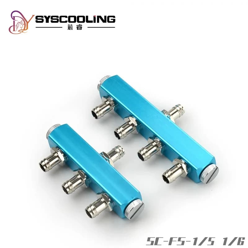 Syscooling water way separator with tube fitting G1/4 thread water manifold for video card mining water blocks