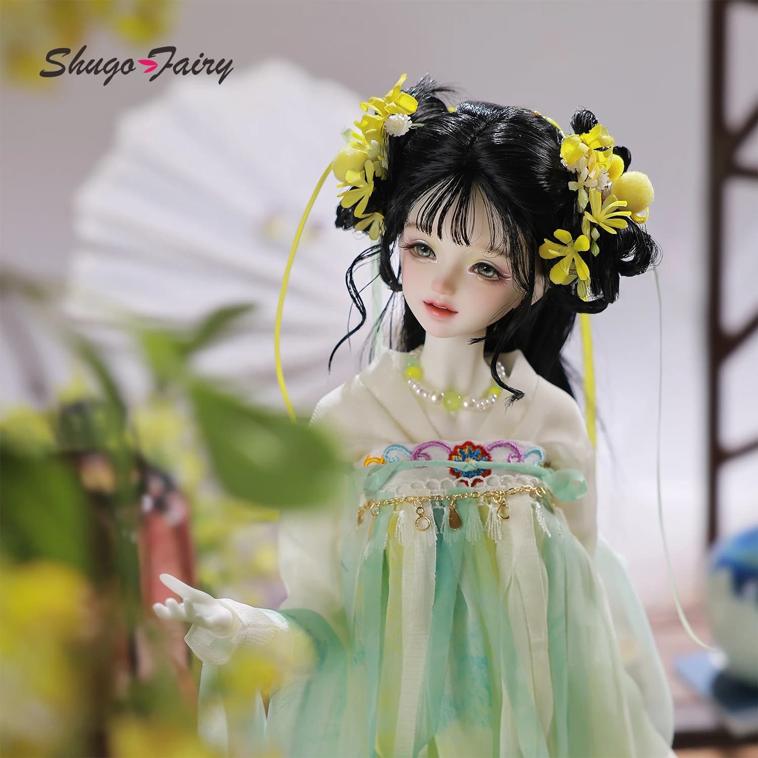 ShugaFairy Koti 1/4 BJD Stile Antico Fanciulla Osmanthus Sprite Poseable Set Completo con Ornamenti per Capelli Bambola Fantasia Cinese Premium