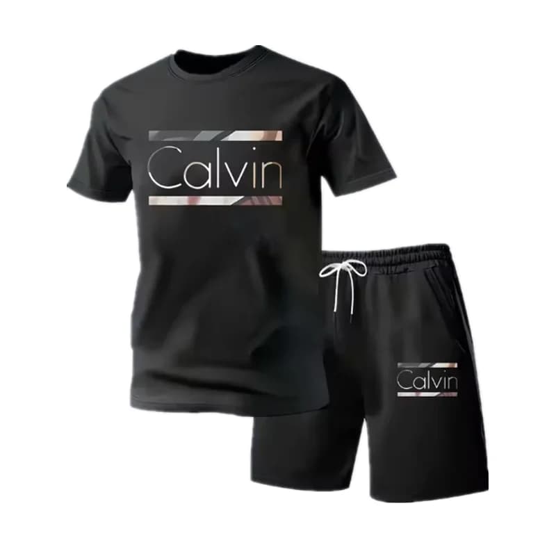 Complete Men's Summer Set 2026: T-shirt Casual and Shorts with 3D Print to Letters - New Fashion Collection for Outer