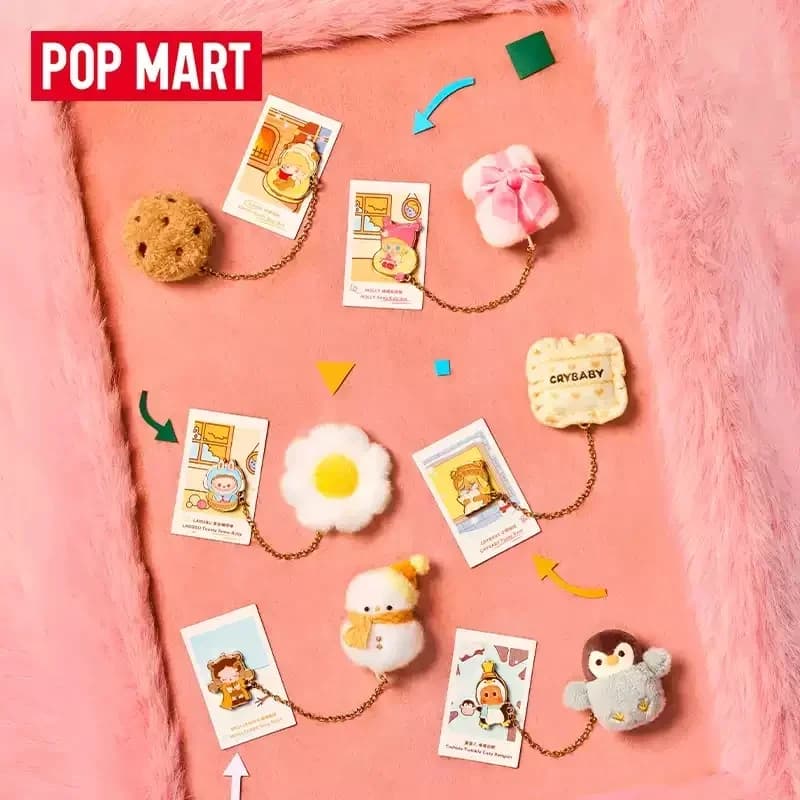 POPMART POP BEAN Fluffy Cozy Series Fridge Magnet Blind Box Mystery Box Guess Bag Toys Doll Cute Anime Figure Desktop Ornaments