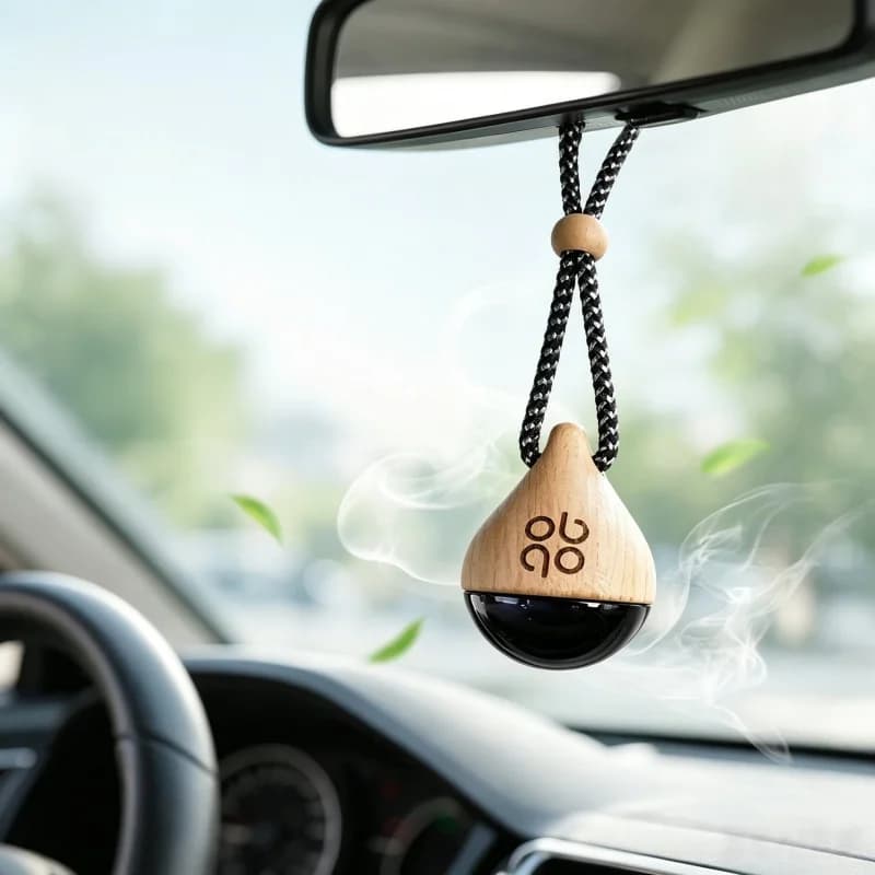 Wooden Water Drop Car Air Freshener Hanging Bottle 10ml Aromatherapy Perfume Diffuser Auto Rear View Mirror Ornament Decor Gift