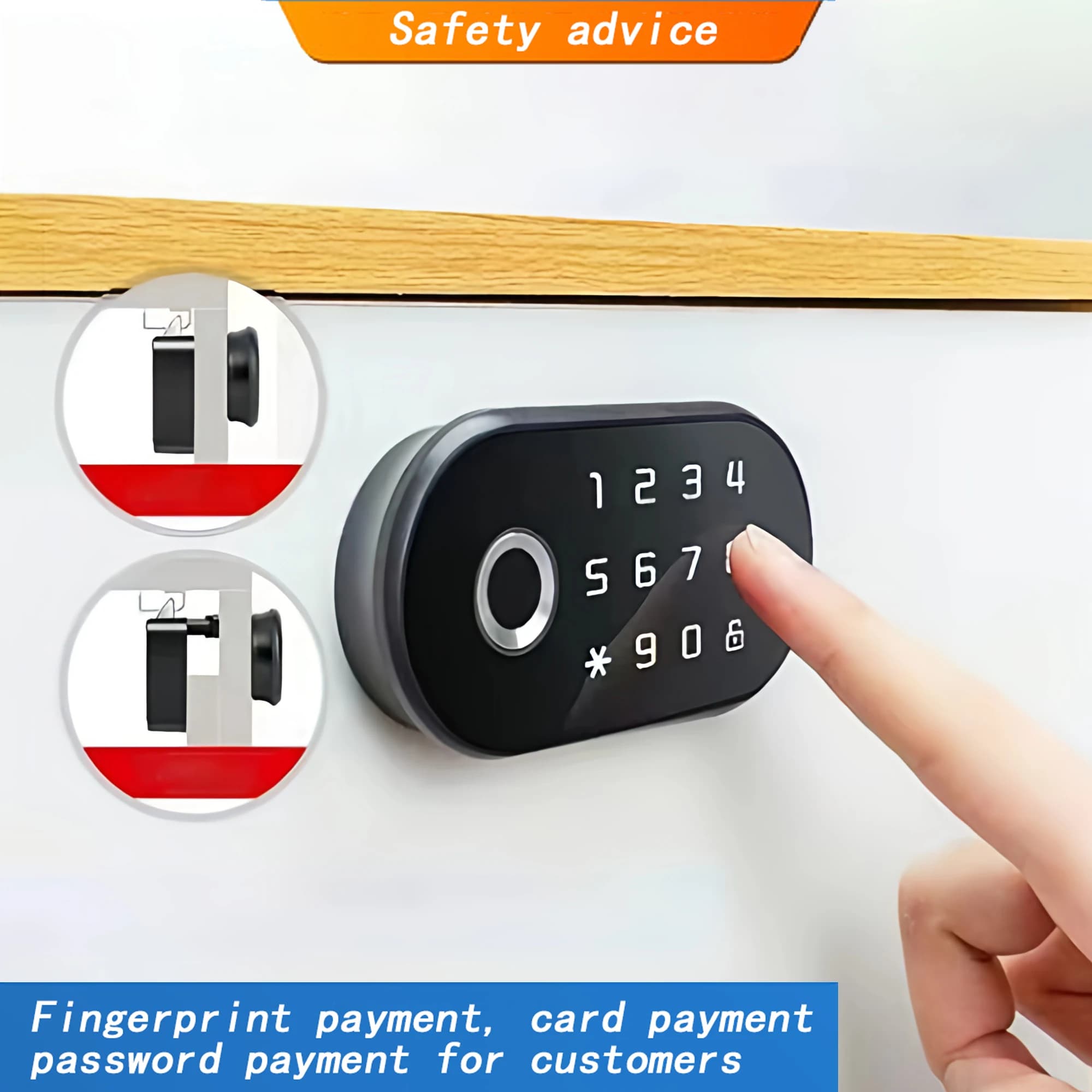 Serratura intelligente per cassetti Password Impronta digitale Scheda magnetica Cambio serratura per porta dell'armadio Scarpiera Serratura antifurto per armadio di stoccaggio