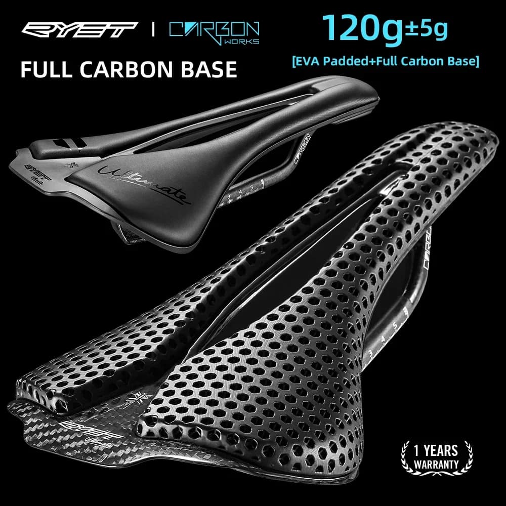 2024 RYET 3D Printed Bicycle Saddle 120g Carbon Bearing 250x140mm Bike Seat for MTB Ghia Road Bike Seat Cycling Accessories
