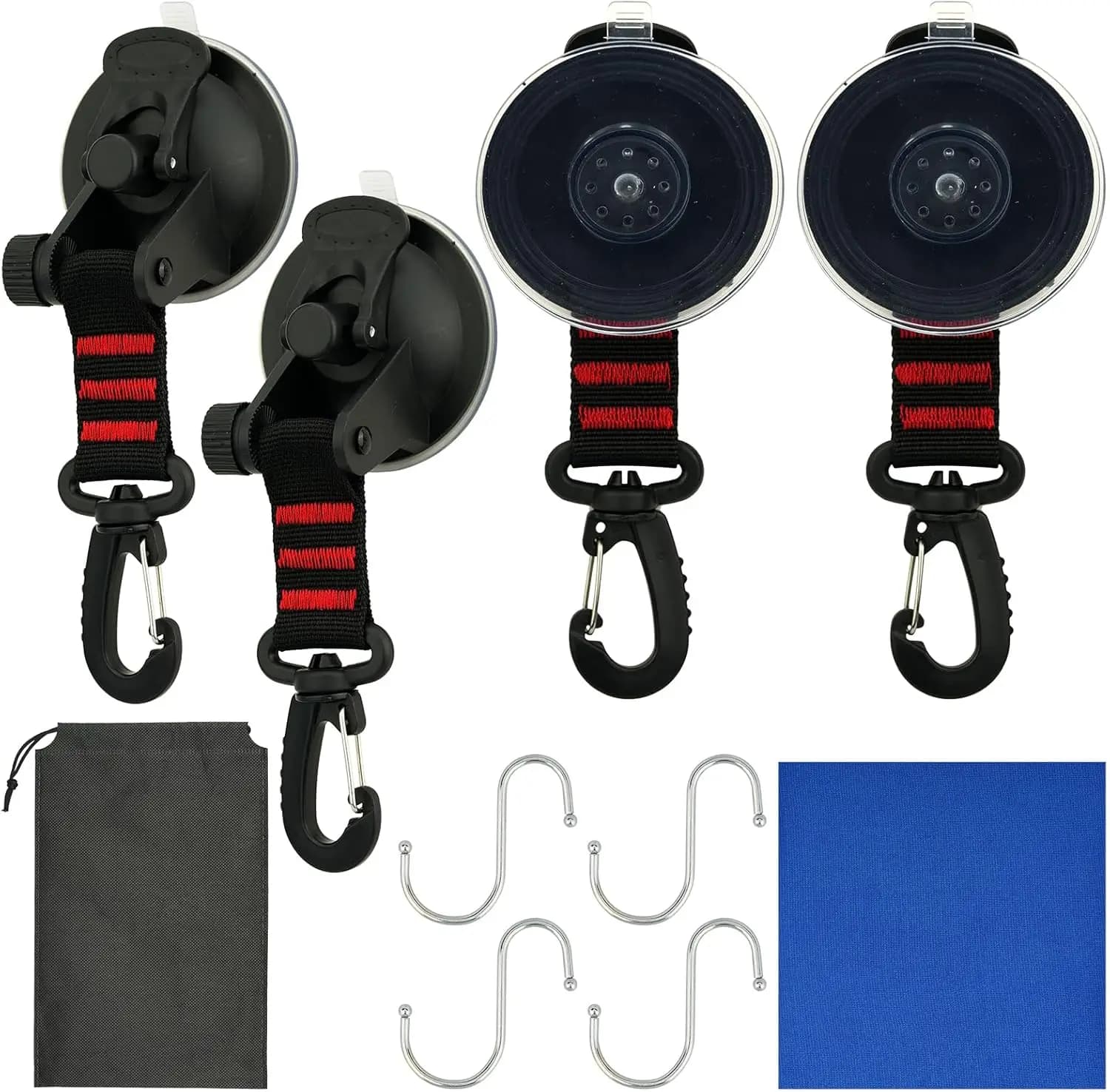 4 Pezzi Ganci a Ventosa Resistenti per Tendalino Auto, Camper, Finestra Barca, Campeggio