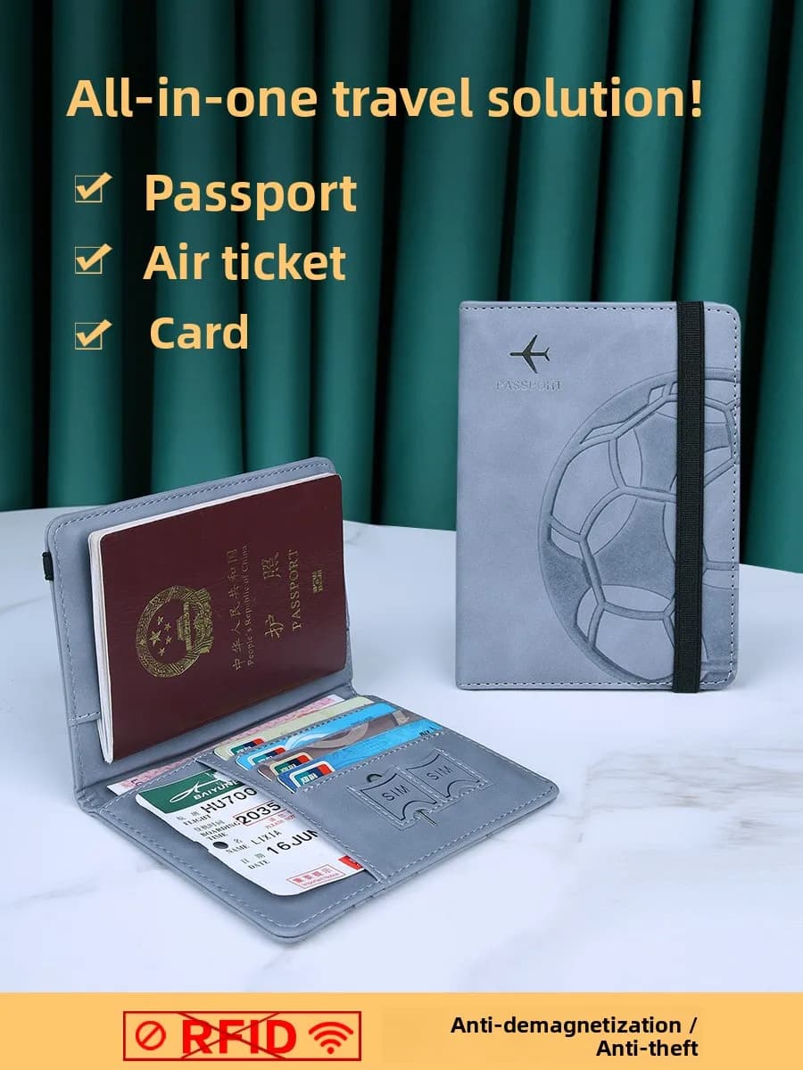 Porta Passaporto Hope Girl, Borsa Portadocumenti da Viaggio per Donne, Custodia Portatile per Biglietti con Protezione RFID, Slot Multi-Carta, Forma a Secchiello