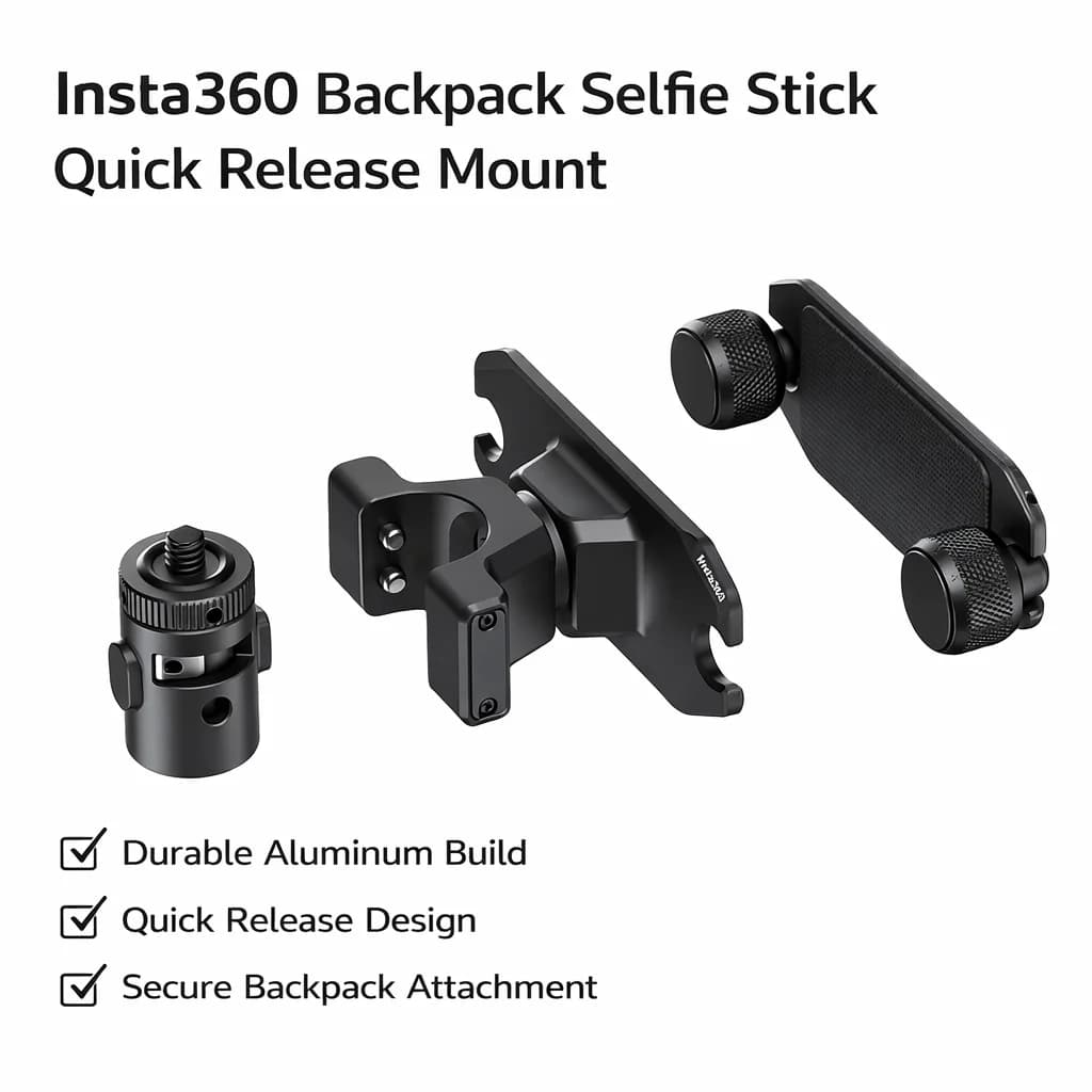 Supporto per Zaino con Sgancio Rapido per Selfie Stick Insta360, Accesso Veloce e Facile Conservazione per Escursionismo, X4 Air X5 GO Ultra