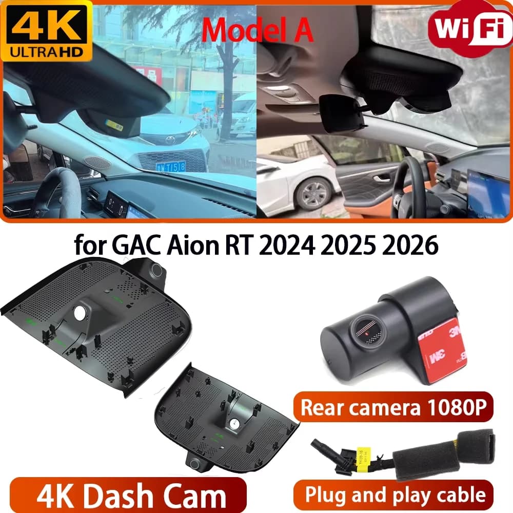 for GAC Aion RT 2024 2025 2026 Video Recorder 2160P 4K DVR Dash Cam Wifi OEM Camera 170° Wide Angle Loop Recording Night Vision