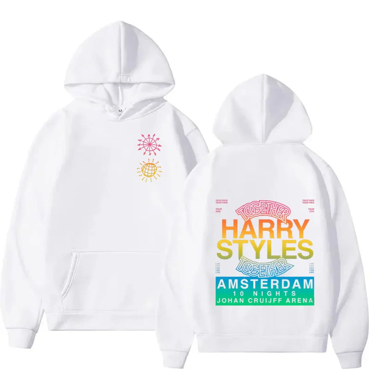 Felpa con Cappuccio Unisex Harry Styles 2026 Together Live on Tour, Stile Gotico Oversize Hip Hop, Comoda e Casual