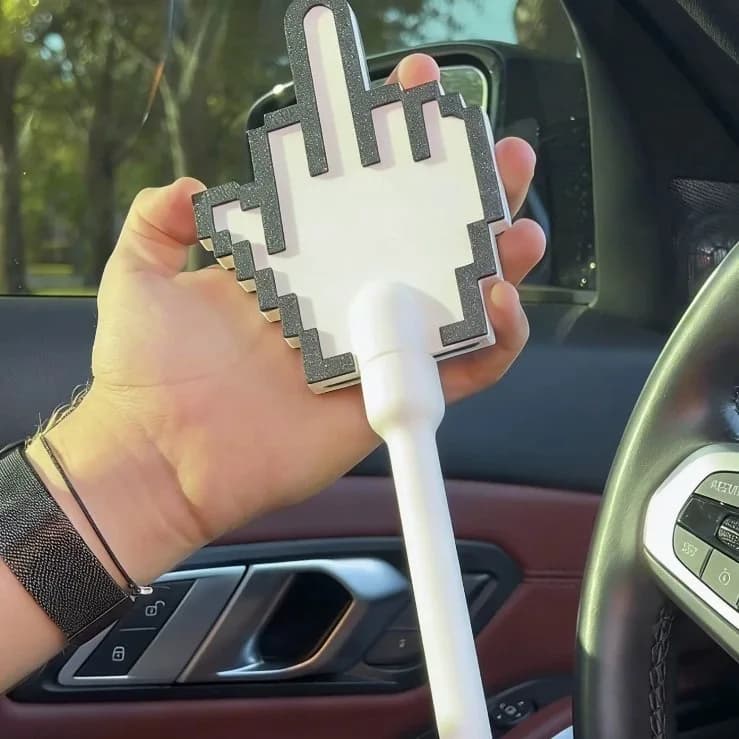 Porta Carte Magic Wand Tap-to-Pay, Divertente Protezione per Carte a Forma di Dito Medio, Custodia Anti-smarrimento NFC Creativa con Stampa 3D, Regalo di Compleanno