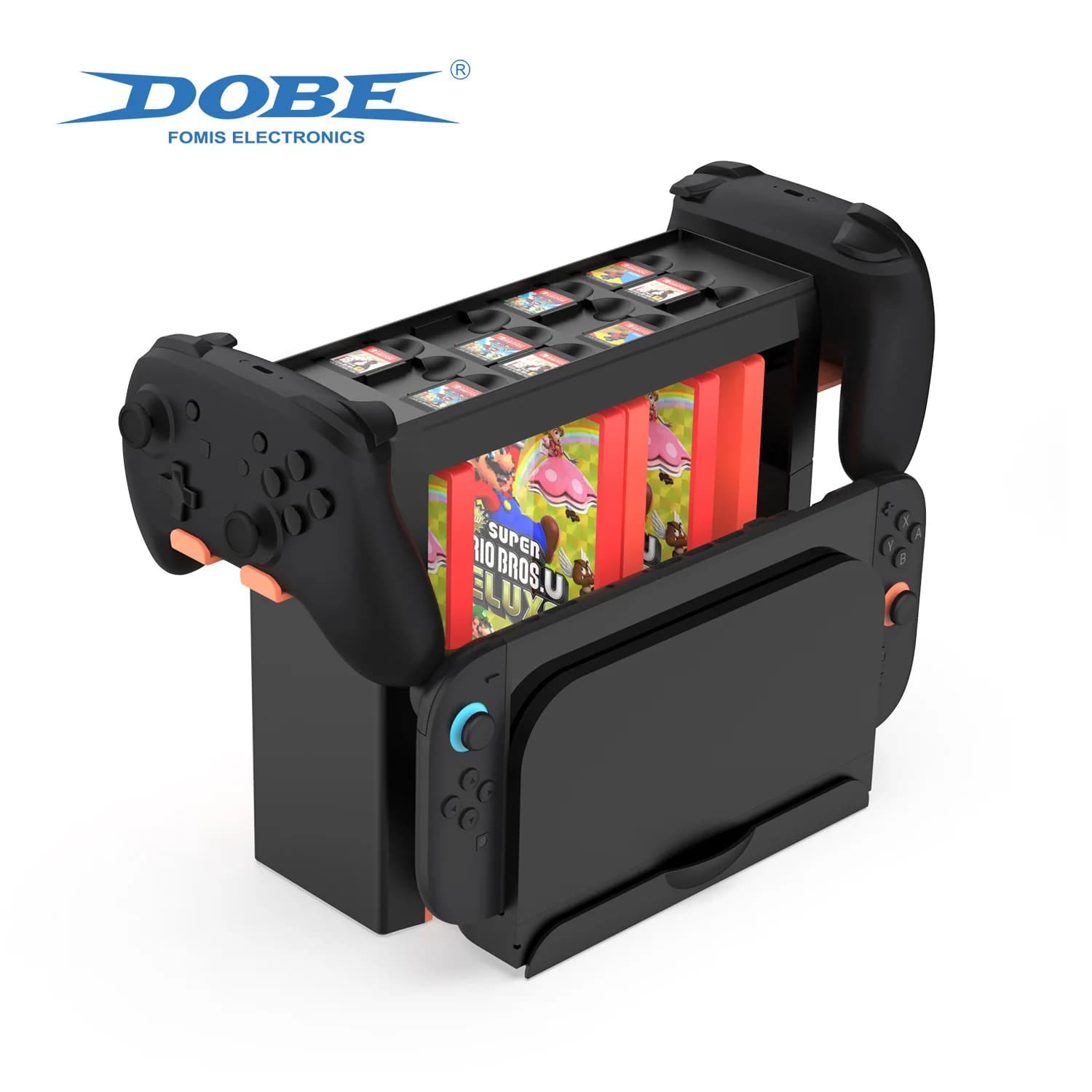 Organizzatore Univercial per Switch 2/OLED/Switch, Supporto di Stoccaggio per Carte da Gioco/Dischi/TV Dock/Console/Controller, Kit di Accessori