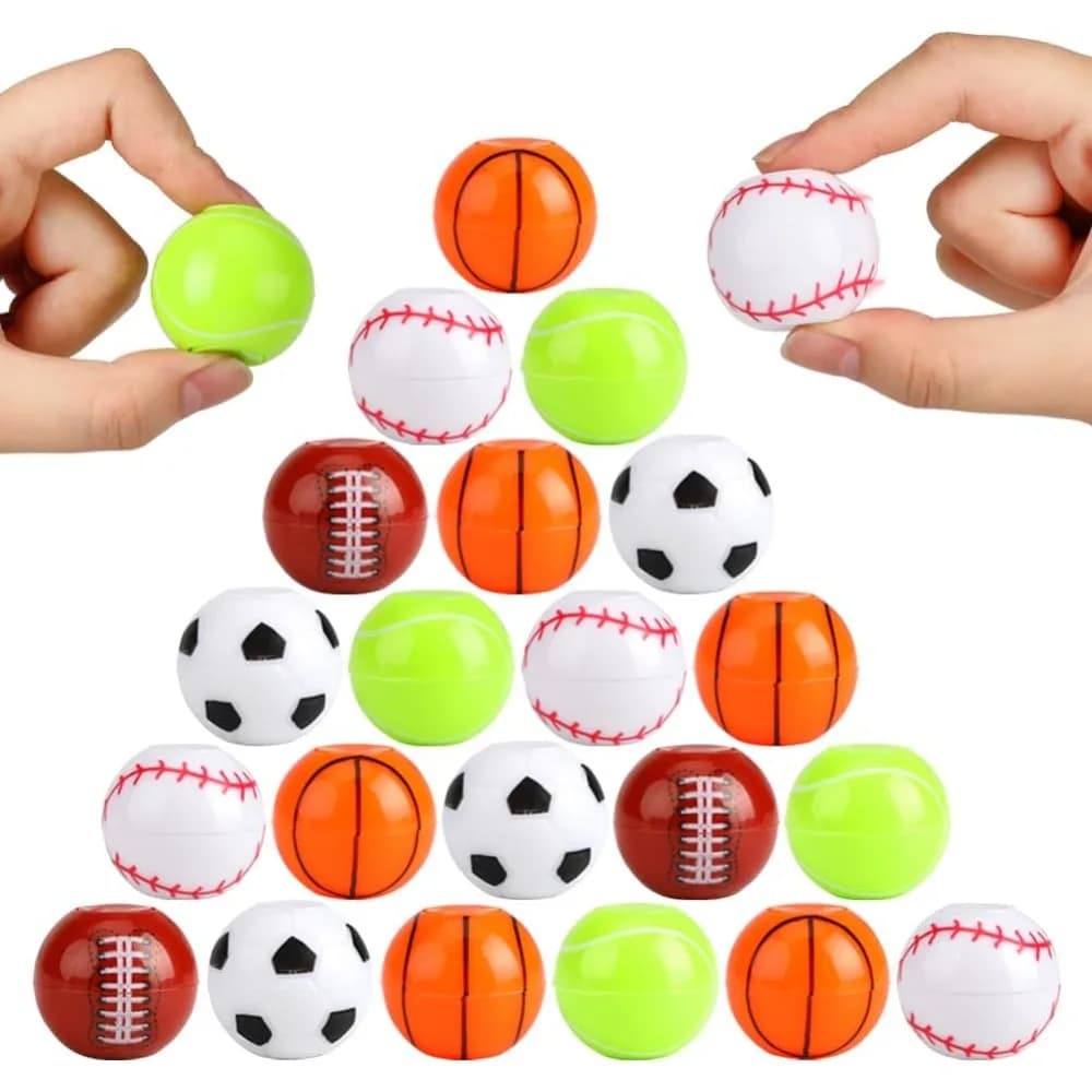 10‑20 Pcs Mini Sports Fidget Spinner Balls Soccer Basketball Baseball Mixed Desktop Decor Giveaway Birthday Party Favor Gifts