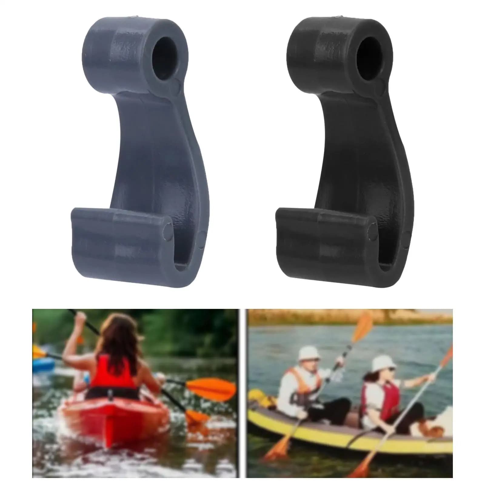 6 pezzi ganci per corda elastica in nylon ganci a forma di J gancio di ancoraggio portatile nero resistente per accessorio kayak riparazione canoa barca a pagaia