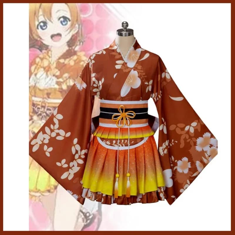 Anime LoveLive! School Idol Project Honoka Kousaka Costume Cosplay Kimono giapponese Accappatoio Parrucca Donna Sexy Halloween k;3,c'5.b;8'