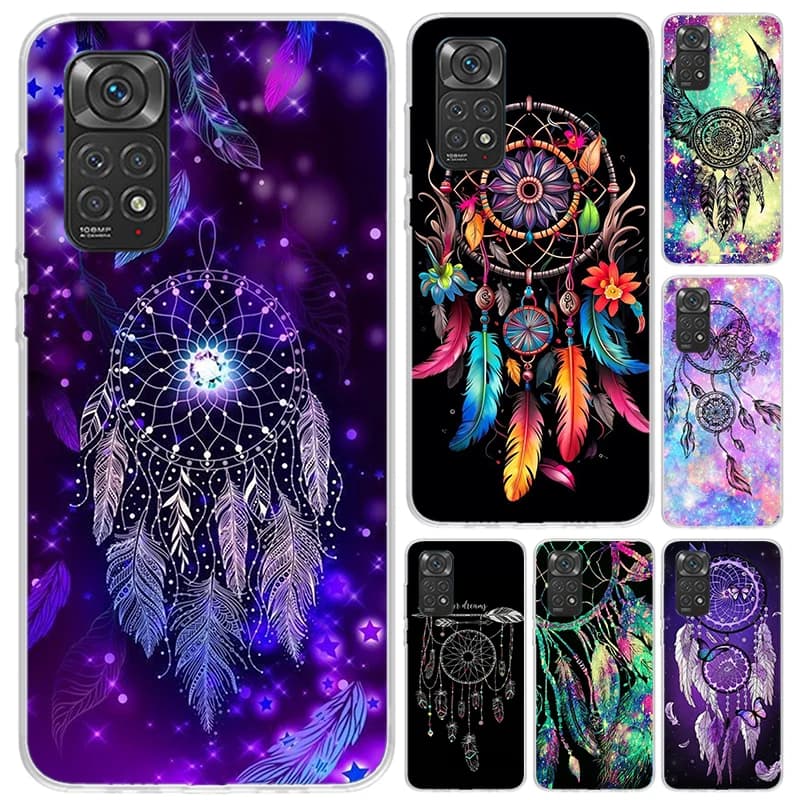 Retro Feather Dreamcatcher Phone Case for Xiaomi Redmi Note 15 14 14S 13 12S 12 Pro 11S 11 Plus 11T 11E 10S Soft Funda Print She
