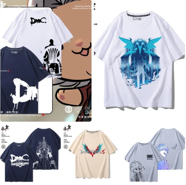Game Devil May Cry Vergil Dante Cotton Short Sleeves T-shirt Summer Men Women Top Fashion Clothes Casual Cosplay Anime Gift