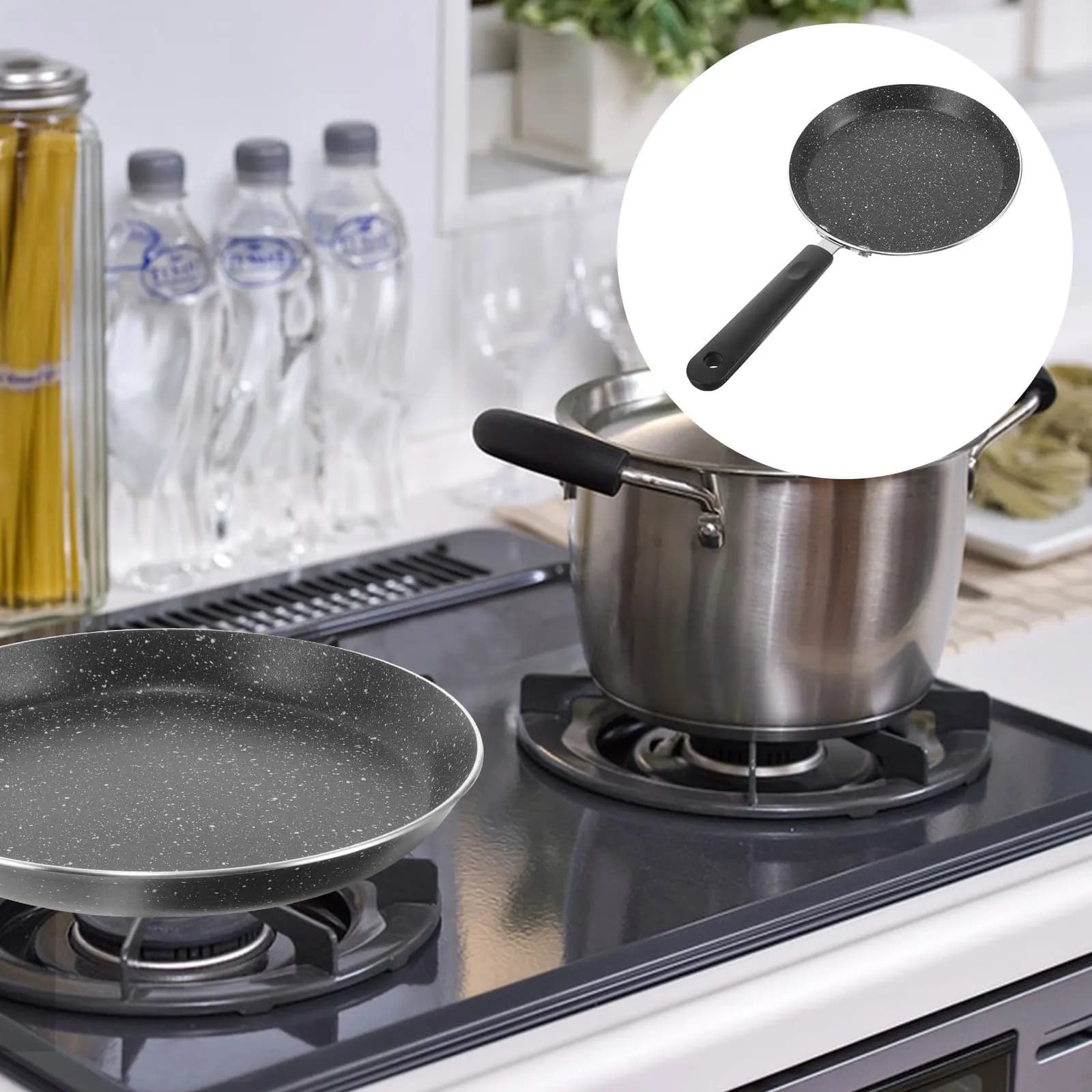 Padella Antiaderente Premium con Rivestimento in Marmo, 6 Pollici, per Uova, Pancake e Sandwiches, Utensile da Cucina Resistente
