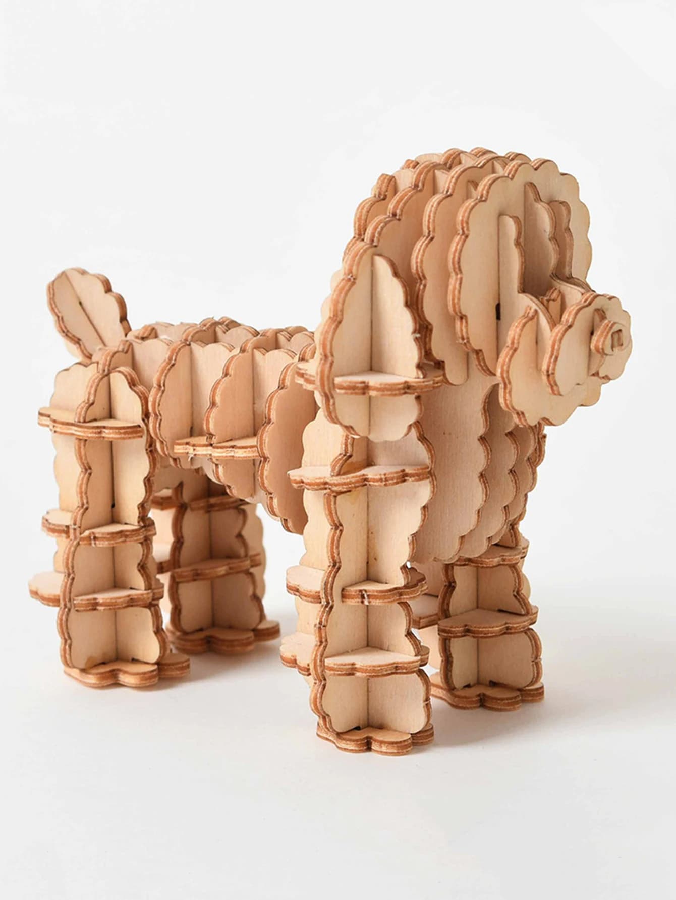 Puzzle animale in legno 3D Kit modello cani da compagnia barboncino artigianale in legno Rompicapo Regali in legno per Natale