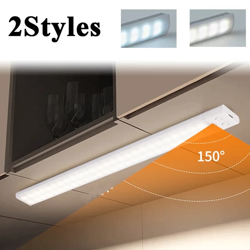 LED night light with motion sensor with USB charging Dimmable magnetic holder Lighting under the cabinet for the convenience of the stairs cabinet