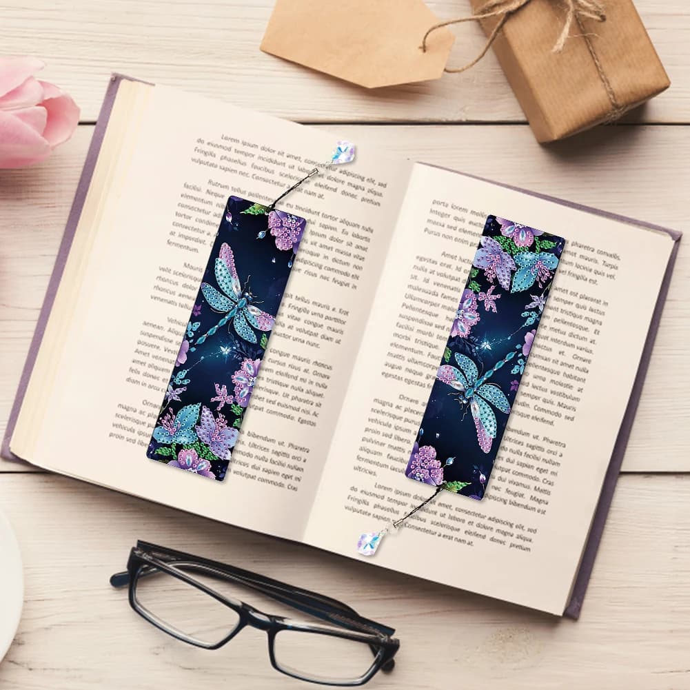 4Pcs Special Shape Dream Catcher Butterfly DIY Bookmarks Diamond Painting Kits Diamond Art Bookmark with Pendant for Book Lovers
