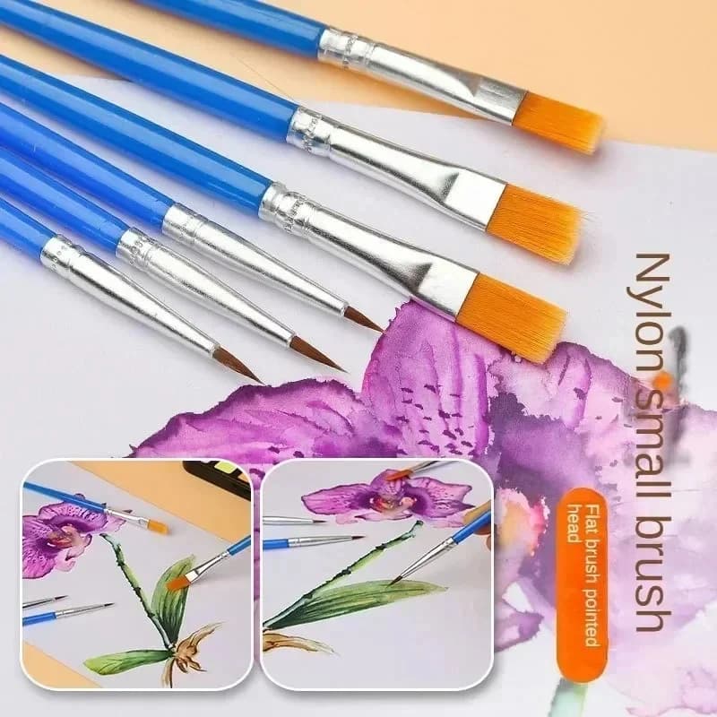 10/30/60PCS Paint Brushes Set Acrylic With Flat Round Pointed Paint Brushes Craft Watercolor Oil Paint Brushes Painting Supplies