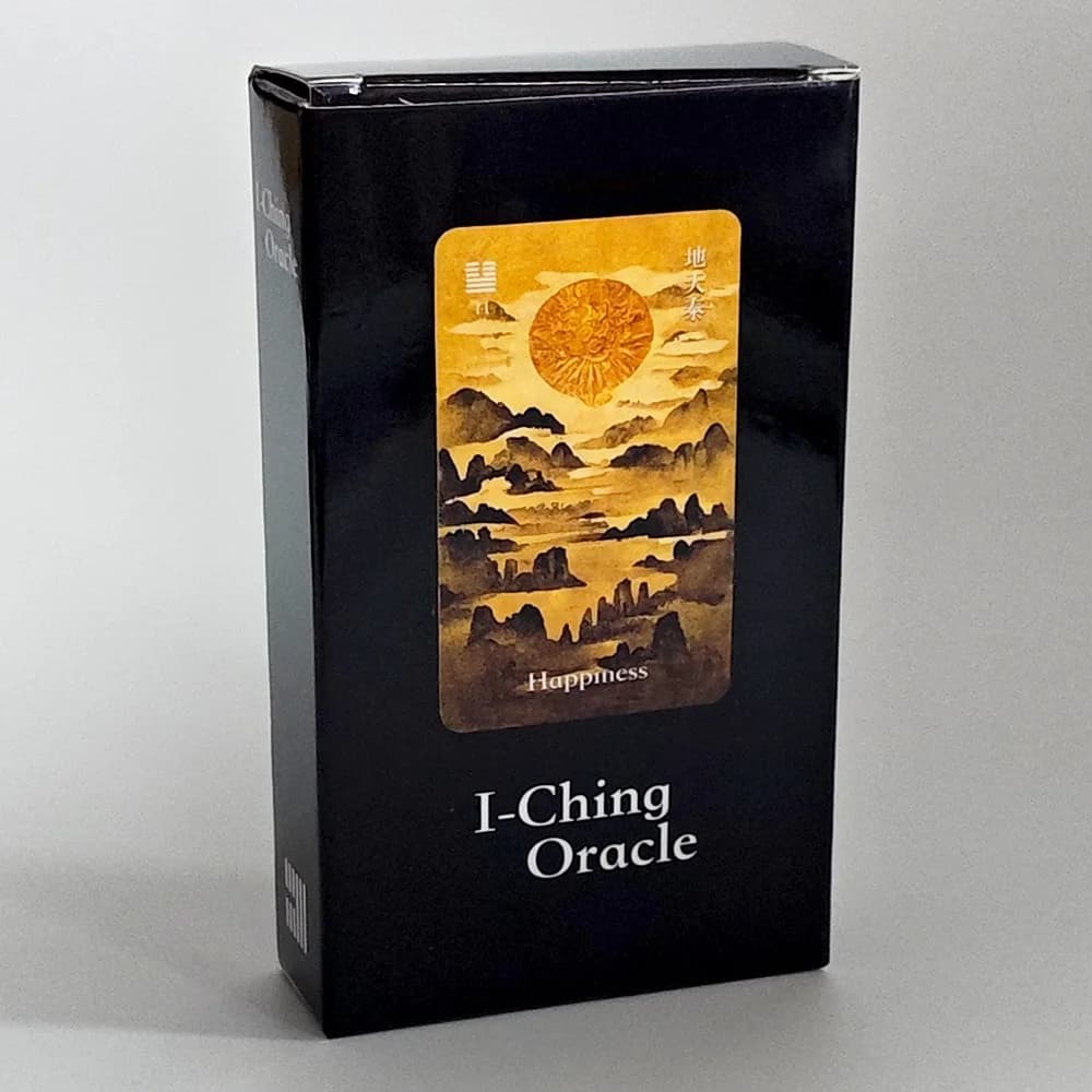 Mazzo di Carte Oracolo I-Ching 10,3*6cm 64 Carte Stile Artistico Tradizionale a Inchiostro Strumento di Divinazione Cinese per Guida Spirituale e Meditazione