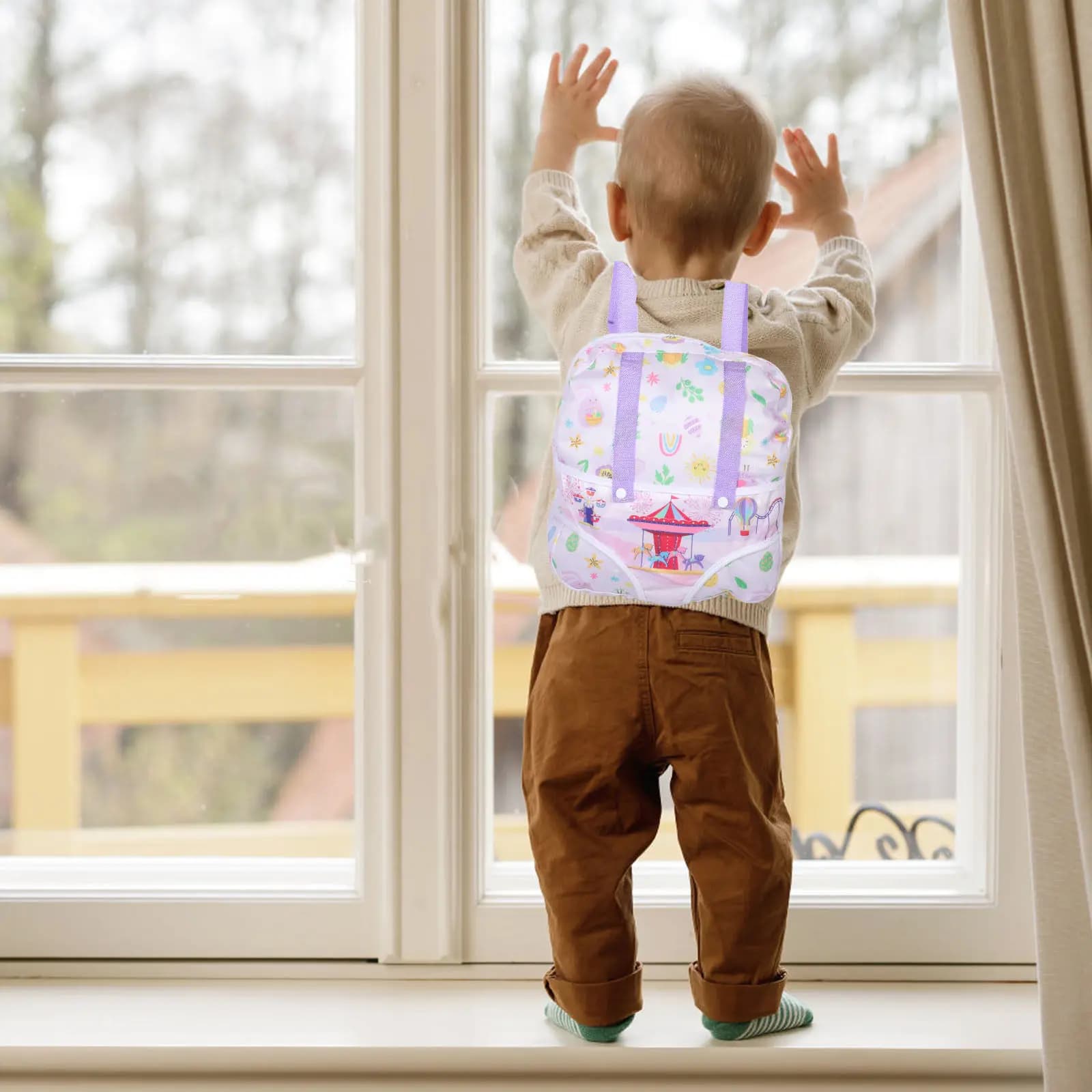 Zaino per bambini leggero con cinghie regolabili, accessorio carino a forma di casa delle bambole, mini borsa portaoggetti per organizer per neonati