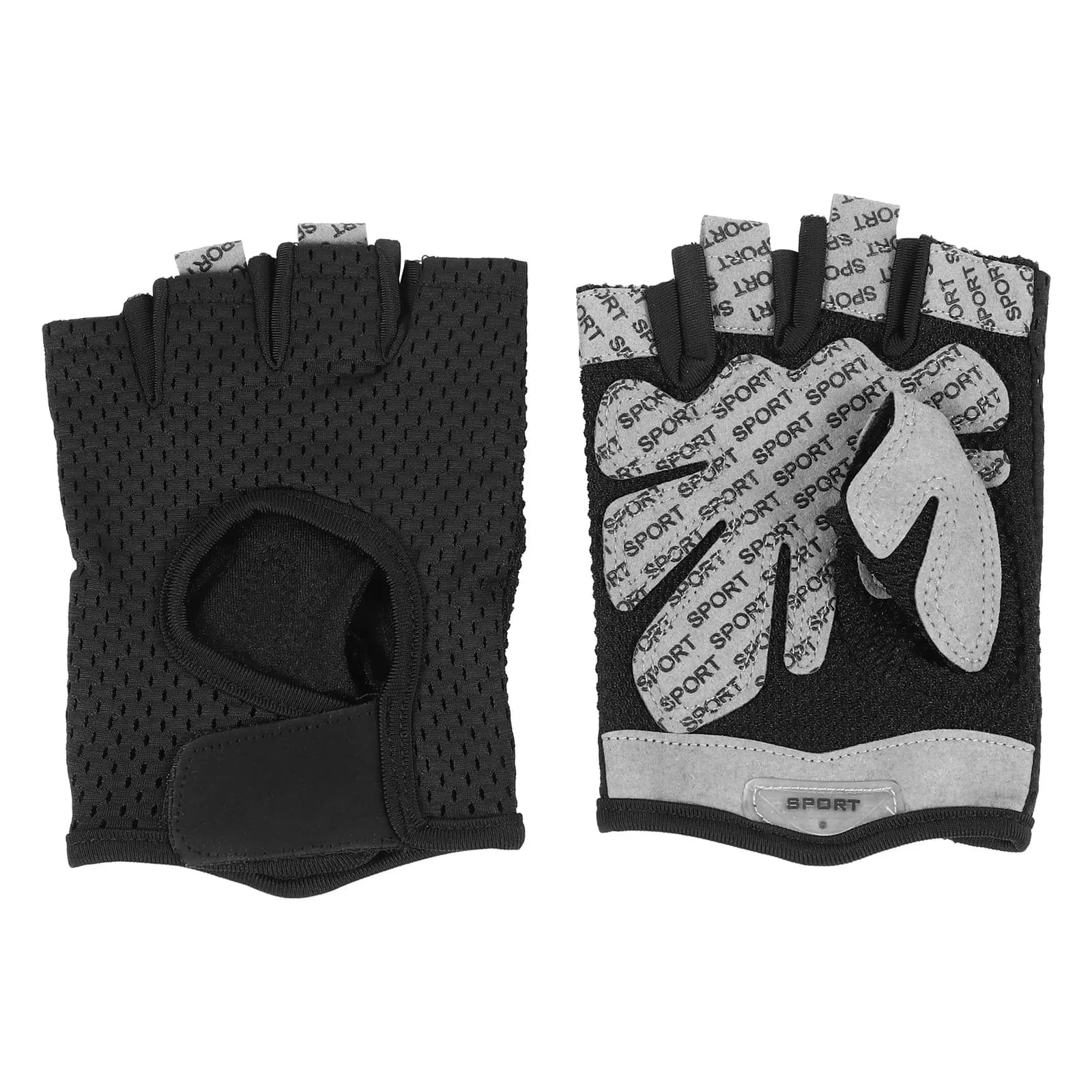 1 Paio di Guanti Sportivi Mezze Dita Antiscivolo, Breathable, Lightweight, with Soft Palm and Reinforced, for Gym, Cycling, Pesi Lifting and Protective Exercises