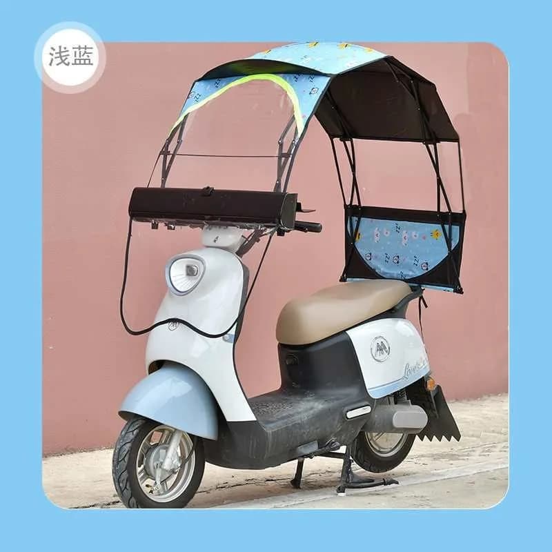 Folding windshield automatic telescopic electric vehicle widening canopy, parasol