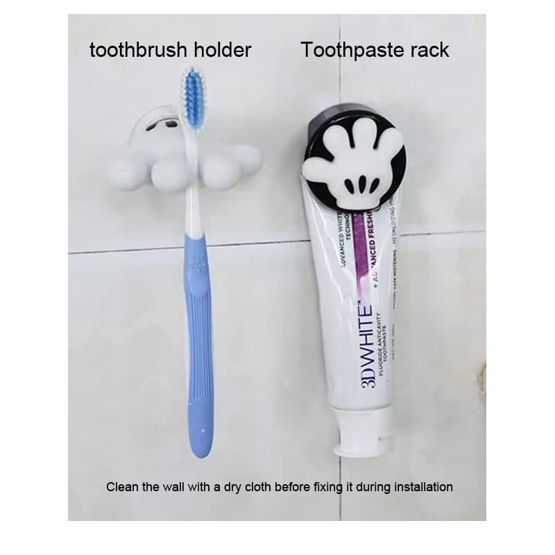 Toothbrush holder Mickey Palm cute bathroom towel suction cup multi-function hook traceless hook data cable winder