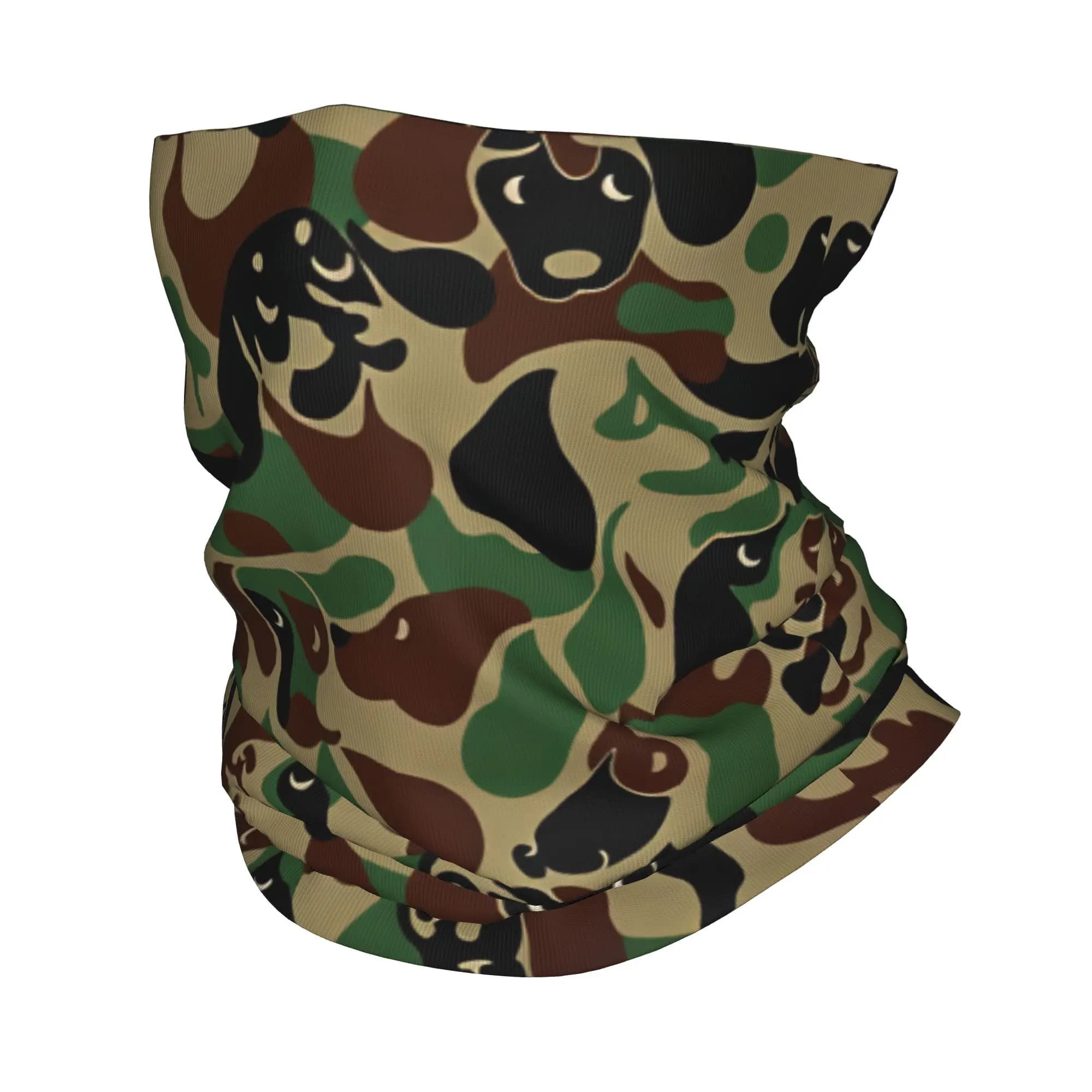 Cute Cat Camouflage Bandana Trendy Balaclava Autumn Hiking Camping Sun Protection Bicycle Mask Neck Warmer Face Cover Mask
