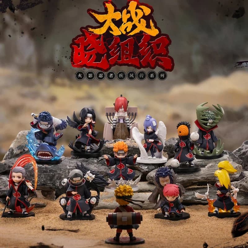 Risonanza Pop Mart Naruto Shippuden contro. Figurine della serie Akatsuki, modello di bambola cieca, figura anime, regalo a sorpresa