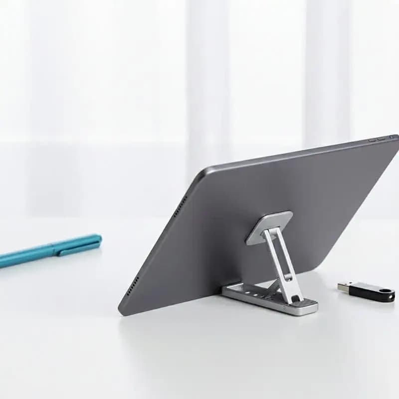 Mini Zinc Alloy Laptop Stand Adjustable Height Foldable Laptop Riser Legs Anti Slip Holder