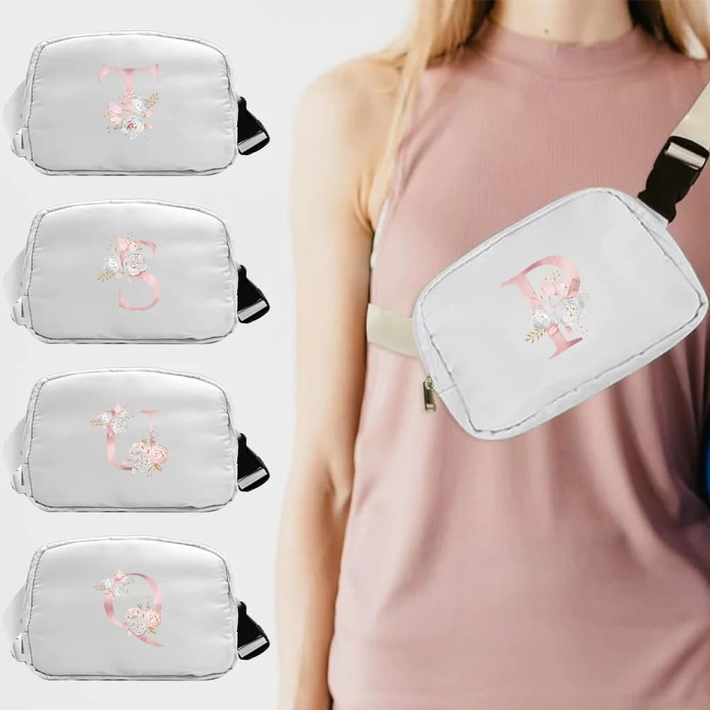 Marsupio Marsupio Mobile bag Initial letters series White Organizers for outdoor sports Race Riding Marsupio unisex