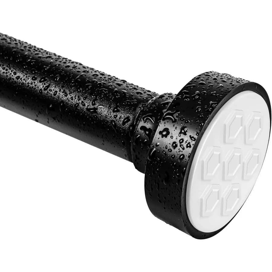 Asta per tenda da doccia con tensione a molla regolabile nera opaca 3158 Nessuna foratura richiesta Installazione semplice Base in ABS antiscivolo Phosphatin